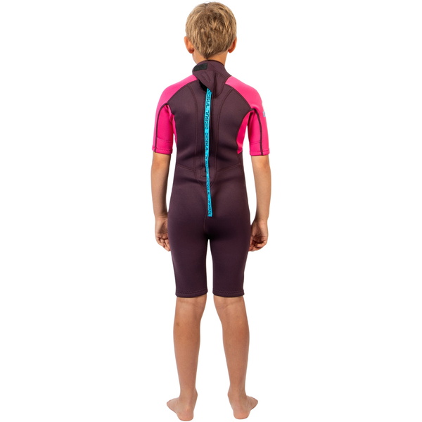 2026 Gul Junior G-Force Natur 3/2mm Back Zip Shorty Wetsuit GF3307-PUPI - Purple / Pink